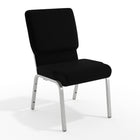 Flash Furniture HERCULES Series 18.5"W Stacking Church Chair in Black Fabric - Silver Vein Frame-Multipurpose Church Chair