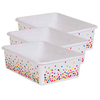 Teacher Created Resources - Confetti Grand bac de stockage en plastique, paquet de 3-Créez une salle de classe magnifiquement organisée avec ces grands bacs de rangement.