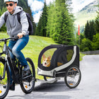 Aosom Pet Bike Wagon and Cargo Carrier with Hitch and Reflectors - White-Zippered front and back doors for easy entry 