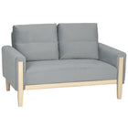 HOMCOM - Canapé 53 po loveseat avec pieds en bois massif - gris-Les coussins épais et à haute densité avec ressorts ensachés offrent un confort digne d’un nuage 