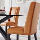 Modway Baron Vegan Leather Dining Chair - Tan-Vegan Leather Upholstery