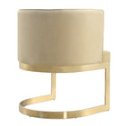 Manhattan Comfort Aura 24.4" Modern Velvet Upholstered Dining Chair - Sand and Polished Brass-Seat Height: 18.90"