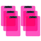 Davis Group Transparent Clipboards - Letter Size - 9" W x 12" H - Pink - 6 Pack-Clipboards are made of tough, durable injection molded plastic and feature smooth edges