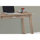 Monarch Specialties 7191 42" Computer Desk - Dark Taupe With A Storage Drawer-Easy to assemble with illustrated instructions included and an easy to clean top, create a functional workspace for your laptop, study, or writing space.