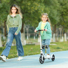 Qaba Kick Scooter with Adjustable Height, 200mm Big Wheel - White-Shock-absorbing front fork, tiers and ABEC-7 bearings ensure a smooth ride 