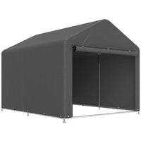 Outsunny 6.6' x 7.8' Waterproof Bike Tent with Roll-up Zipper Door-Galvanised steel frame structure boosts wind-resistance and overall stability
