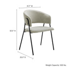 Modway Nella Upholstered Heathered Chenille Dining Chairs - Taupe/Black - 2 Pack-Barrel Backrest