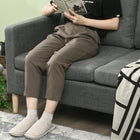 HOMCOM 56" Loveseat Sofa for Bedroom with Side Pockets - Grey-Protective felt foot pads keep your floor looks well 