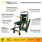 Mobile StairLift Genesis ECO Portable Stairlift - Lightweight Battery Powered Mobile Chair - Black-The aluminum frame construction offers a strong yet lightweight design