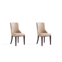 Manhattan Comfort - Lot de 2 chaises de salle à manger modernes Shubert 19,25 po en similicuir et velours, coloris beige-Chaise de salle à manger moderne pour salle à manger et usage de travail lot de 2