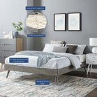 Modway Margo Wood Twin Platform Bed Frame - Grey-Wood Slat Support System