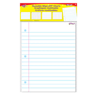 TREND enterprises Inc. Reusable Wipe-Off Chart Combo Pack-Basic notepaper and graphing grid designs reproduced large for meetings and classes