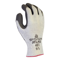 Atlas - Gants d'hiver en latex de caoutchouc naturel à prise en main optimale - Doublure en coton/polyacrylique - Gris/Blanc - Taille M - Lot de 2-Latex de caoutchouc naturel
