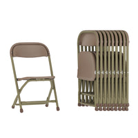 Flash Furniture Kids Brown Plastic Folding Chair - 10 Pack-Set of 10 Child Sized Chairs