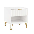 Manhattan Comfort DUMBO 20.07" Modern 1-Drawer Nightstand - White-17.73" L x 20.07" W x 21.65" H