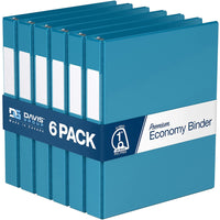 Davis Group Super économie, Reliure à anneaux en “D” inclinés 1 po, paquet de 6 – Bleu Turquoise-3 Reliure À Anneaux