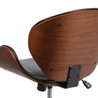 Flash Furniture – Chaise de conférence pivotante à dossier moyen en bois de noyer et en cuir noir (SDSDM22405BK)-Bouton de réglage de la tension d'inclinaison