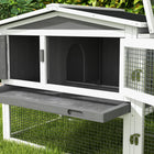 PawHut - Clapier en bois pour lapin, clapier extérieur, maison pour cochon d’Inde, gris-Plateau amovible coulissant pour un nettoyage facile et rapide 