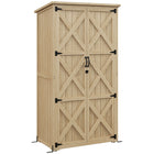 Outsunny - Abri de jardin en bois Outsunny - Naturel-Deux étagères latérales et une grande étagère inférieure ouverte  
