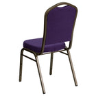 Flash Furniture HERCULES Series Crown Back Stacking Banquet Chair in Purple Fabric - Gold Vein Frame-Crown Back Design