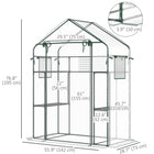 Outsunny - serre tunnel 19,5 pi x 10 pi x 6,5 pi avec porte en maille zippée à enrouler-Porte à enroulement avec accès par fermeture éclair  
