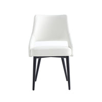Manhattan Comfort Tremont 21.7" Modern Leatherette Upholstered Dining Chair - White-Modern Dining Chair for Dining Room and Task Use