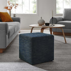 Modway - Callum Tissu carré tissé en bruyère de 17" Rembourré Ottoman - Heathered Weave Azure-Pieds en plastique
