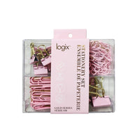 Logix Stationery Set - Pink-Soft pink design adds a fun and stylish touch to everyday stationery