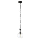 Hudson&Canal - Suspension Verona de 18 cm de large avec abat-jour en verre, - Bronze noirci/transparent-Design moderne du milieu du siècle pour votre entrée, votre foyer ou votre cuisine