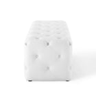 Modway Amour 48" Tufted Button Entryway Faux Leather Bench - White-7