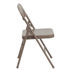 Flash Furniture HERCULES Series Triple Braced & Double Hinged Beige Metal Folding Chair-Riveted Steel Components