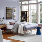 Modway Horizon Stainless Steel Queen Bed Frame - Grey-Generous 14" Storage Space