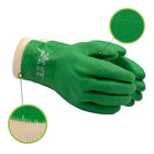 Atlas Full PVC Double Coated Rough Grip Glove - Cotton Jersey Liner - Green - Medium-Rough grip