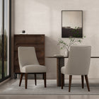 Manhattan Comfort - Lot de 2 chaises de salle à manger modernes Beever 22 po en chenille taupe-Revêtu de chenille luxueuse avec rembourrage en mousse
