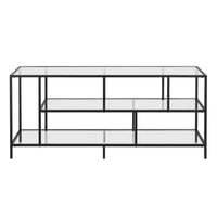 Hudson&Canal - Meuble TV Winthrop avec étagères en verre pour téléviseurs jusqu'à 60 pouces - Bronze noirci-Un design contemporain moderne peut accueillir des téléviseurs jusqu'à 60 pouces pour votre espace de divertissement