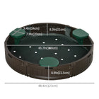 Outsunny Outdoor Kids Round Sandbox with Cover - 48.4" Dia. - Brown-Made of sturdy HDPE, it will not crack and fade after long term use 