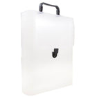 JAM Paper - Mallette de transport verticale en plastique avec poignées - 9,25 x 12 x 2 - Transparent avec boucle noire-Taille : 9 1/4 po x 12 po x 2 1/2 po
