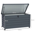 Outsunny 82 Gallon Garden Storage Box-Weather-resistant galvanised steel frame: a strong shell
