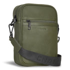 Champs Onyx Leather Vertical Cross-Body Bag - Khaki-Back slip pocket