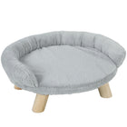 PawHut Elevated Dog Sofa Bed with Washable Cover - Grey-Scandinavian design bed for dogs and cats, great for adding a touch of originality and refinement to your indoor spaces 