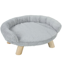 PawHut Elevated Dog Sofa Bed with Washable Cover - Grey-Scandinavian design bed for dogs and cats, great for adding a touch of originality and refinement to your indoor spaces 