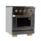 Kucht 30" KED Series Pro Style Propane Ready Dual Fuel Range - Gemstone-The full titanium stainless-steel range with a professional gold handle helps you create the ultimate cooking experience