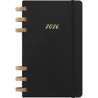 Moleskine 2026 Spiral 12-Month Soft Cover Solar Year Planner - 5" x 8.25" - Black-Sturdy Yet Flexible Cork-Mix Spiral Binding