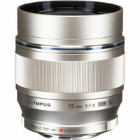 Olympus M.Zuiko Digital ED 75mm f/1.8 Lens - Silver-75mm Single Focal Length
