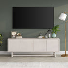 Hudson&Canal - Meuble TV Cutler pour téléviseurs jusqu'à 75" - Blanc aulne-Fabriqué à partir de matériaux MDF robustes dans une finition blanche aulne