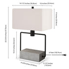 Hudson&Canal - Lampe de table Holden de 57 cm de haut avec abat-jour en tissu - Béton/bronze noirci/blanc-Nettoyer avec un chiffon doux et sec, sans produits chimiques agressifs ni produits de nettoyage abrasifs