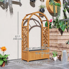 Outsunny - jardinière surélevée en bois avec treillis en arche-Le revêtement de peinture sans danger augmente la résistance à l'eau et la durabilité
