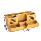 Officemate - Organisateur de bureau en bambou - Grain de bois naturel-Permet d'éviter le désordre sur le bureau et de retrouver facilement les objets