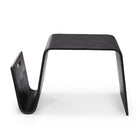 Manhattan Comfort Brookside 25.6" Mid-Century Modern End Table - Black-Curved Magazine Storage Shelf