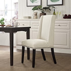 Modway Baron Fabric Dining Chair - Beige-Solid Rubberwood Legs